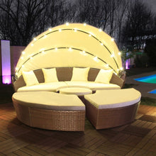 Afbeelding in Gallery-weergave laden, Floraya - Lounge eiland - 180/210cm - LED verlichting - met kussenset - 3 kleuren