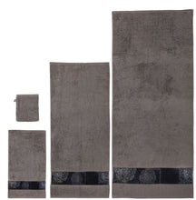 Afbeelding in Gallery-weergave laden, Floraya - Handdoekenset 8 delig - Grijs - 100% katoen - met sierrand