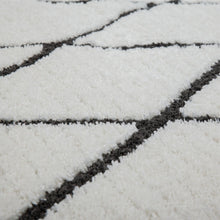 Afbeelding in Gallery-weergave laden, Floraya - Vloerkleed Fez - Wit/Zwart - Diverse afmetingen - 17mm dik - Laagpolig