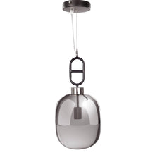 Afbeelding in Gallery-weergave laden, Floraya - Glazen Hanglamp Juno - Grijs/Zwart - 25x25x40 cm
