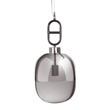 Afbeelding in Gallery-weergave laden, Floraya - Glazen Hanglamp Juno - Grijs/Zwart - 25x25x40 cm