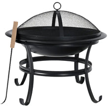 Afbeelding in Gallery-weergave laden, Floraya - Vuurkorf met grill - terrashaard - zwart met accesoires