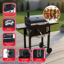 Afbeelding in Gallery-weergave laden, Floraya - Houtskoolbarbecue L - Met ingebouwde thermometer - Zwart