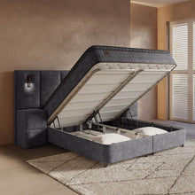 Afbeelding in Gallery-weergave laden, Floraya - Boxspring Cresta XL Antraciet - met opbergruimte - 160/180 x 200cm