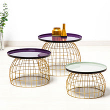 Afbeelding in Gallery-weergave laden, Floraya - Set 3 bijzettafels Laudatio - diverse kleuren - 40/45/50x26/32/42 cm