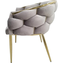 Afbeelding in Gallery-weergave laden, Floraya - Set 2 eetkamerstoelen Grace - Taupe/Goud - Draagkracht 150KG