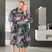 Afbeelding in Gallery-weergave laden, Floraya - Badjas Blossom - Groen - Diverse Maten - Unisex - 100% katoen