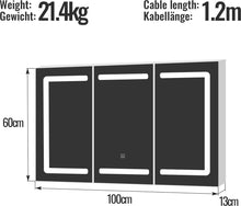 Afbeelding in Gallery-weergave laden, Floraya Spiegelkast met LED Verlichting - 100x60x13 cm - Medicijnkast
