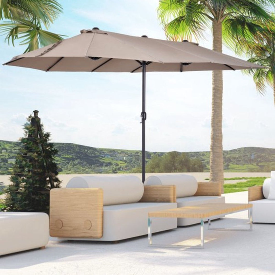 Floraya - Dubbele Parasol - 450x265cm - Hoogte 245cm - Antraciet