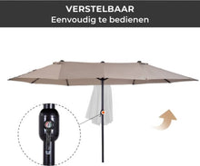 Afbeelding in Gallery-weergave laden, Floraya - Dubbele Parasol - 300x150cm - Hoogte 217cm - Antraciet
