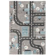 Afbeelding in Gallery-weergave laden, Floraya - Vloerkleed - Auto speelkleed - Grijs - 80x150cm - Laagpolig
