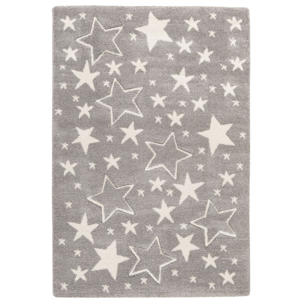 Floraya - Vloerkleed - Shooting stars - zilver - 80x150cm / 120x170cm - Laagpolig