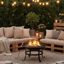 Afbeelding in Gallery-weergave laden, Floraya - Vuurkorf met grill - terrashaard - zwart met accesoires
