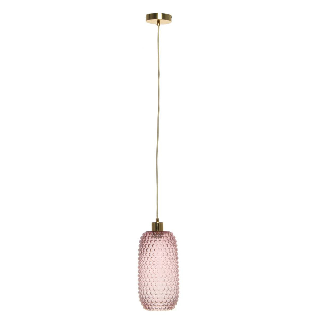 Floraya - Glazen Hanglamp Bubbles - Grijs of Roze - 15x15x34 cm