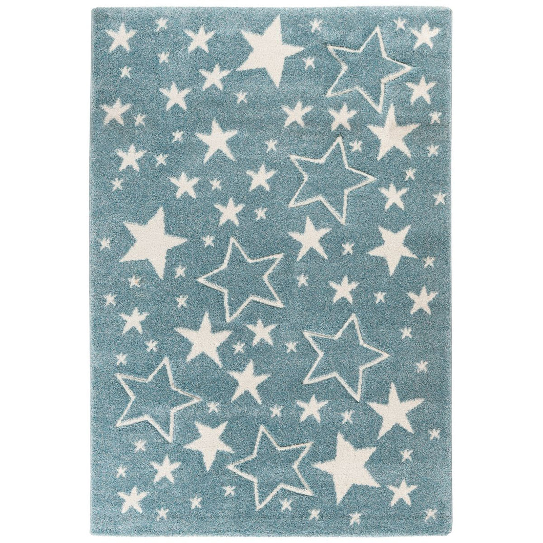 Floraya - Vloerkleed - Shooting Stars - Blauw/Wit - 80x150cm - Laagpolig