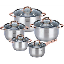 Afbeelding in Gallery-weergave laden, Floraya - 10-delige pannenset - Rose Gold - geschikt voor alle hittebronnen
