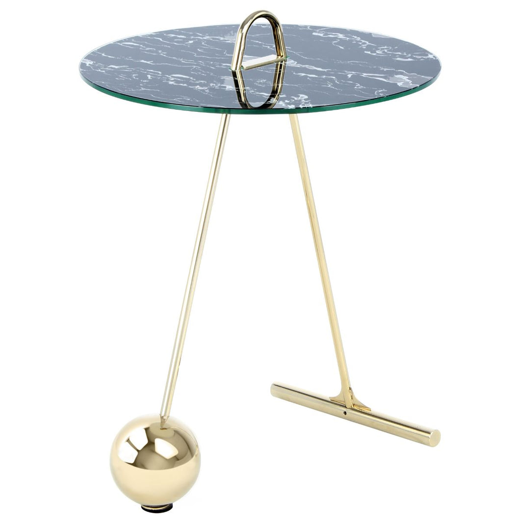 Floraya - Bijzettafel Pendulo - Zwart/Goud of Wit/Goud - 46x46x60 cm
