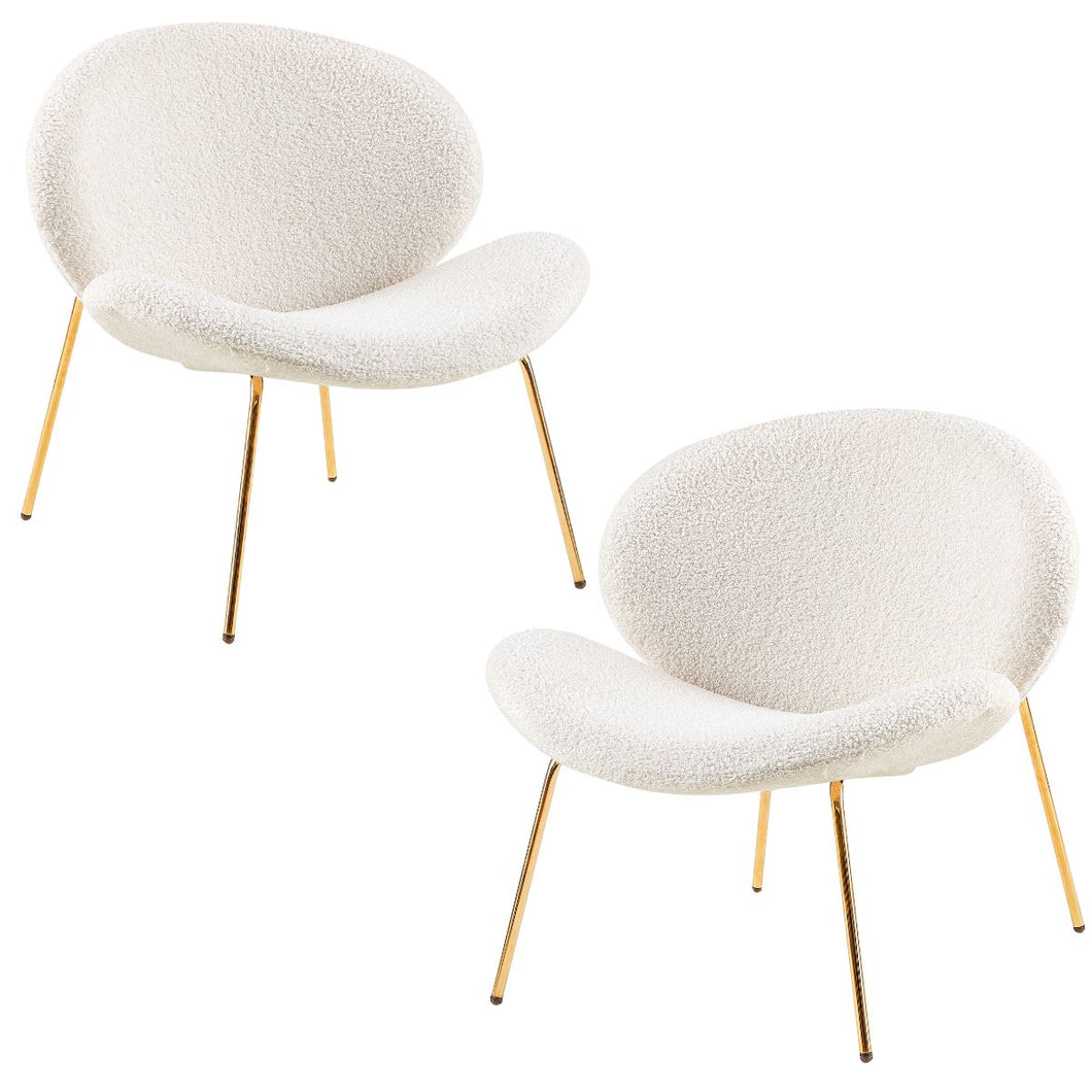 Floraya - Set 2 stoelen - teddy/boucle - Diverse kleuren - Draagkracht 150KG