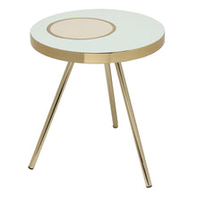 Afbeelding in Gallery-weergave laden, Floraya - Bijzettafel Morrison - Mintgroen/Goud - 41x41x47 cm
