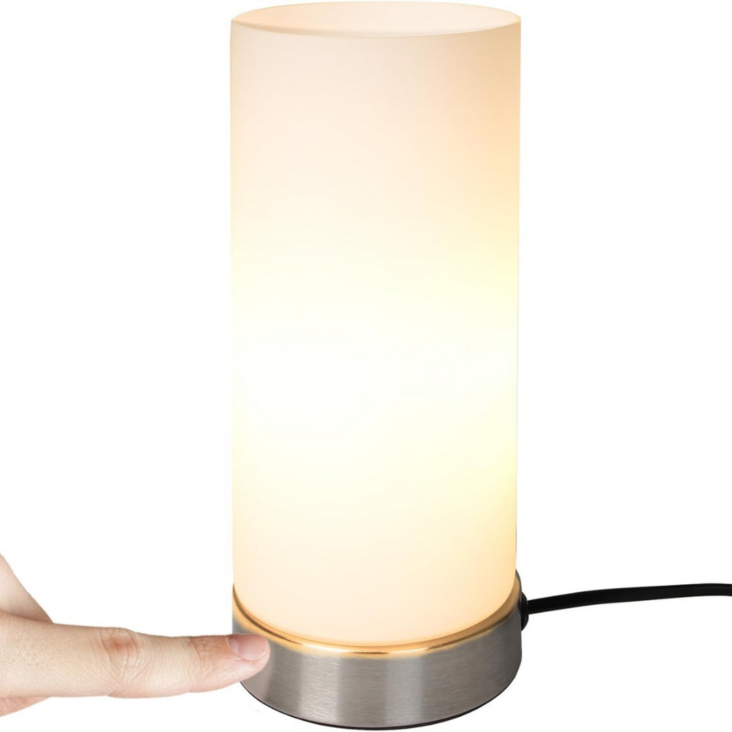 Dimbare tafellamp / nachtlamp - met touch sensor - 40W - wit melkglas