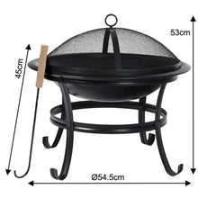 Afbeelding in Gallery-weergave laden, Floraya - Vuurkorf met grill - terrashaard - zwart met accesoires
