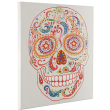 Afbeelding in Gallery-weergave laden, Floraya - Olieverf schilderij - Dia de los Muertos schedel - 90x90x38 cm
