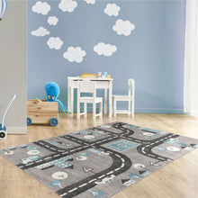 Afbeelding in Gallery-weergave laden, Floraya - Vloerkleed - Auto speelkleed - Grijs - 80x150cm - Laagpolig
