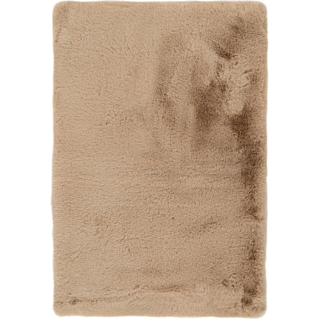 Floraya - Badmat Fluffy - Beige - Diverse afmetingen - 35mm dik - Hoogpolig