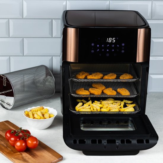Floraya - Heteluchtoven - Klausberg - 12L - 3 bakplaten - Touchscreen - 1800W