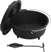 Afbeelding in Gallery-weergave laden, Floraya - Dutch Oven braadpan - Gietijzer - 4.2, 7.3 of 9 Liter - met Voetjes - Zwart
