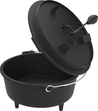 Afbeelding in Gallery-weergave laden, Floraya - Dutch Oven braadpan - Gietijzer - 4.2, 7.3 of 9 Liter - met Voetjes - Zwart
