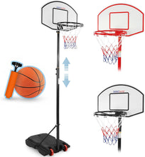 Afbeelding in Gallery-weergave laden, Mobiele Basketbalstandaard Rood of Zwart - Inclusief bal en pomp
