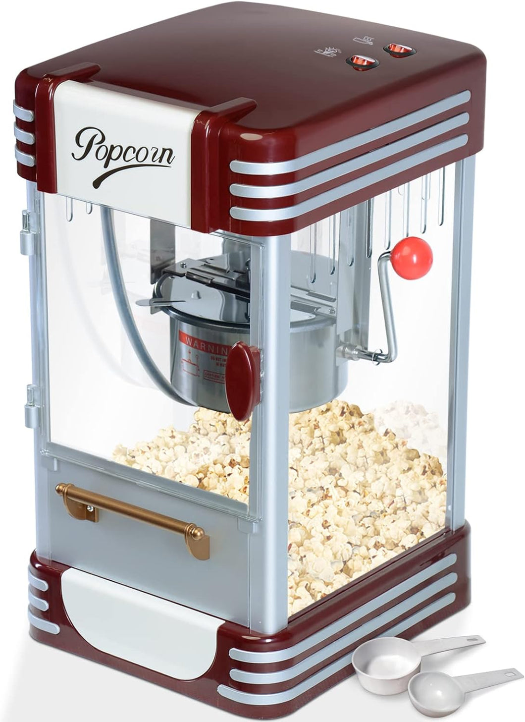 Popcornmachine - Retro design - 28 x 24 x 45 cm - Incl. accesoires