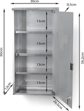 Afbeelding in Gallery-weergave laden, Floraya - Afsluitbare medicijnkast - Zilver - 30x60x12 cm (BxHxD) - staal/glas
