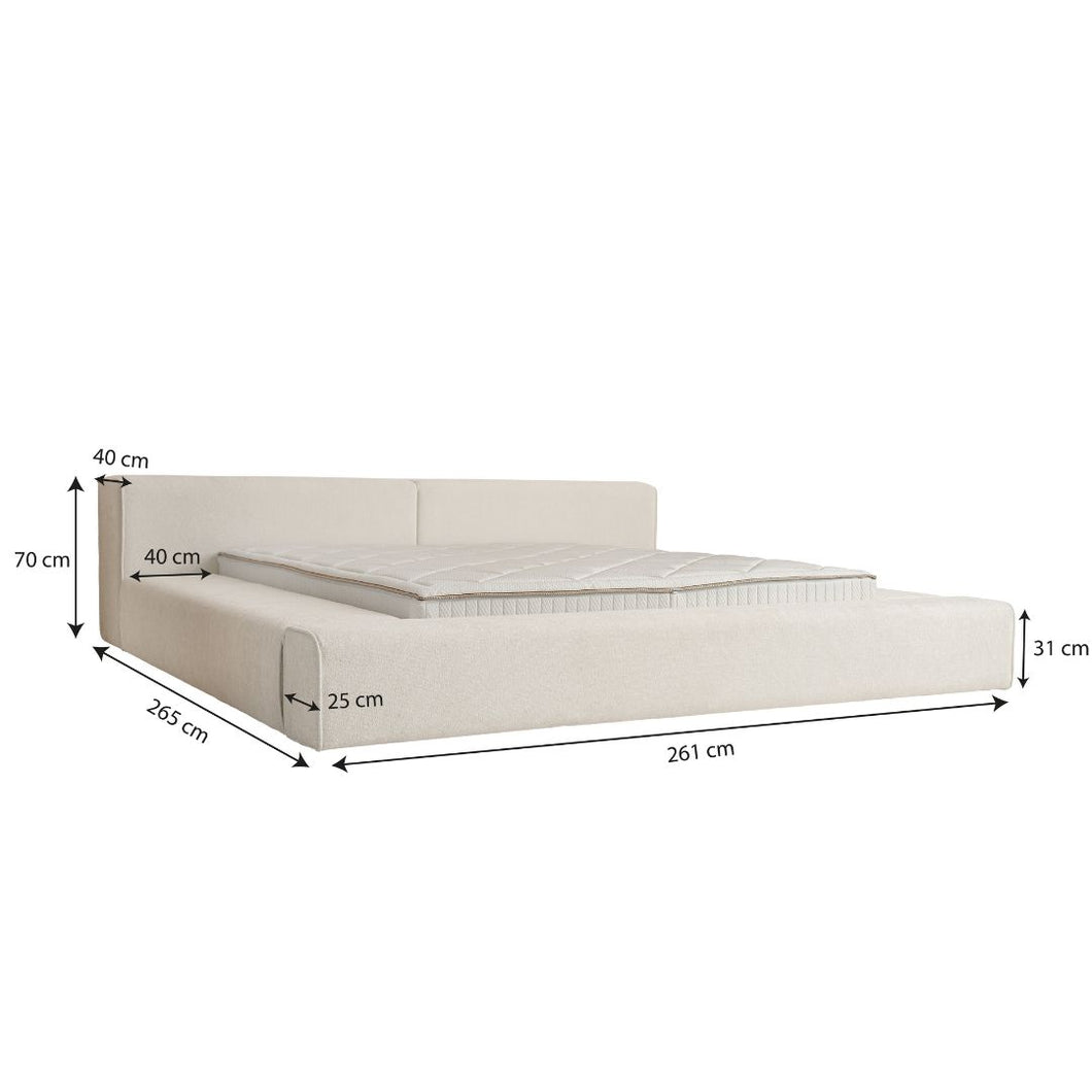 Floraya - Japandi bed 160x200 / 180x200 cm - Beige - Incl. Montage