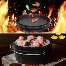 Afbeelding in Gallery-weergave laden, Floraya - Dutch Oven braadpan - Gietijzer - 4.2, 7.3 of 9 Liter - met Voetjes - Zwart
