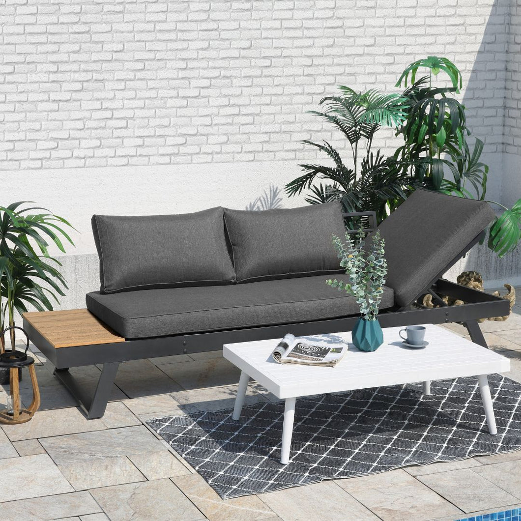 Floraya - Giardino ligbank / loungebank - 228x82x41 cm - Grijs