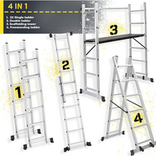 Afbeelding in Gallery-weergave laden, Multifunctionele ladder / steiger - 4 in 1 - Belastbaar tot 150KG -
