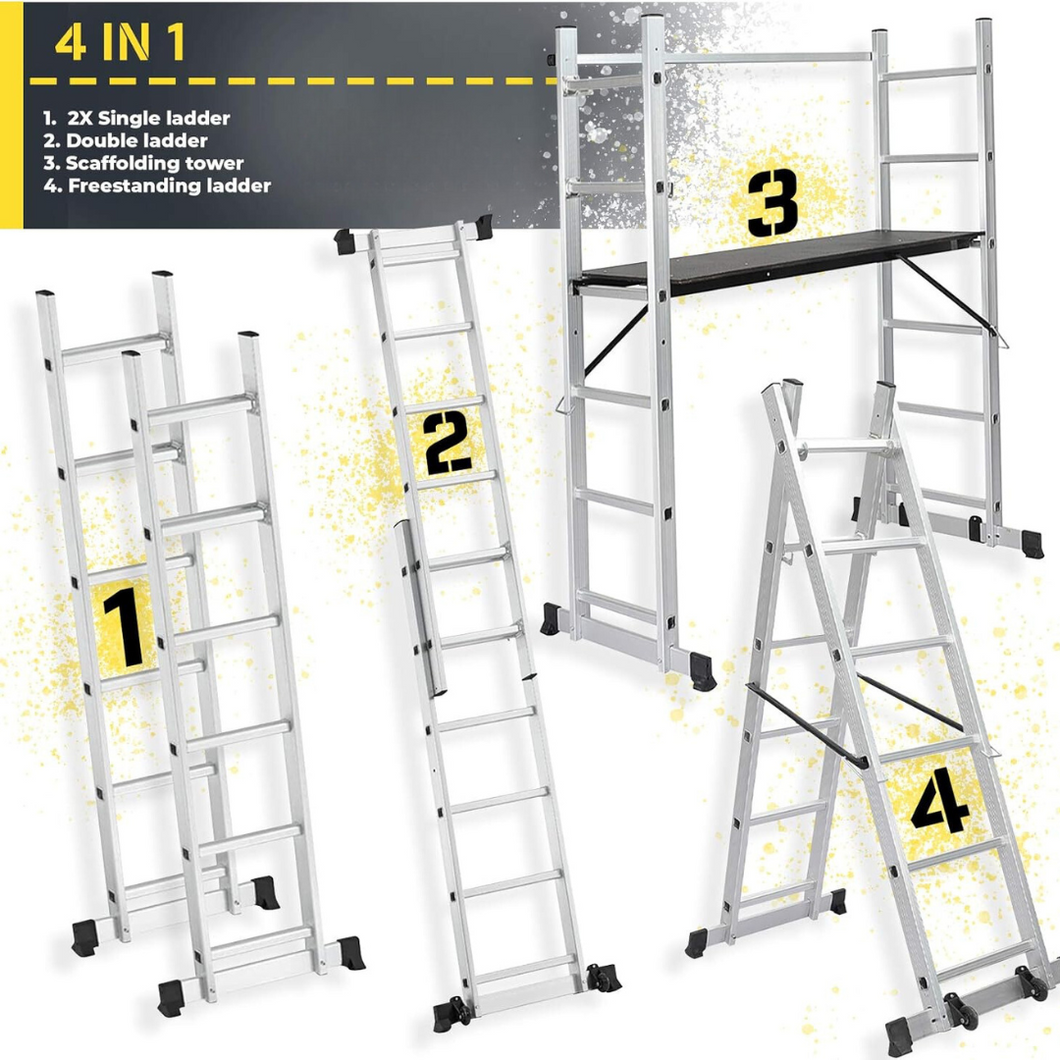 Multifunctionele ladder / steiger - 4 in 1 - Belastbaar tot 150KG -