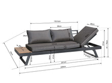 Afbeelding in Gallery-weergave laden, Floraya - Giardino ligbank / loungebank - 228x82x41 cm - Grijs
